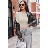 image:imageEkouaer Womens Long Sleeve Shirts Fitted Tops Stretchy Base Layer Basic Tight Thermal Undershirt XSXXLWhite Beige