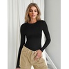 image:imageEkouaer Womens Long Sleeve Shirts Tight Fitted Tops Crewneck Underscrubs Tee Lightweight Basic Thermal UndershirtsBlack
