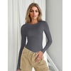 image:imageEkouaer Womens Long Sleeve Shirts Tight Fitted Tops Crewneck Underscrubs Tee Lightweight Basic Thermal UndershirtsDarkgrey