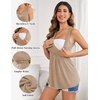 image:imageEkouaer Womens Maternity Tank Tops 3 Packs Sleeveless Nursing Tops V Neck Breastfeeding Shirts Pregnancy ClothesBlack  Brown  Khaki3pcs