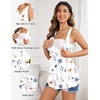image:imageEkouaer Womens Maternity Tank Tops 3 Packs Sleeveless Nursing Tops V Neck Breastfeeding Shirts Pregnancy ClothesBlack  Grey  Floral White3pcs