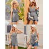 image:imageEkouaer Womens Maternity Tank Tops 3 Packs Sleeveless Nursing Tops V Neck Breastfeeding Shirts Pregnancy ClothesBlack  Grey  White3pcs