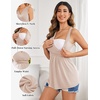 image:imageEkouaer Womens Maternity Tank Tops 3 Packs Sleeveless Nursing Tops V Neck Breastfeeding Shirts Pregnancy ClothesBlack  White  Beige3pcs