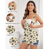 image:imageEkouaer Womens Maternity Tank Tops 3 Packs Sleeveless Nursing Tops V Neck Breastfeeding Shirts Pregnancy ClothesBlack  White  Floral Beige3pcs