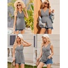 image:imageEkouaer Womens Maternity Tank Tops 3 Packs Sleeveless Nursing Tops V Neck Breastfeeding Shirts Pregnancy ClothesCaramel  Grey  Wine Red3pcs