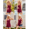 image:imageEkouaer Womens Maternity Tank Tops 3 Packs Sleeveless Nursing Tops V Neck Breastfeeding Shirts Pregnancy ClothesDark Blue  Wine Red  Floral Black3pcs