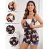 image:imageEkouaer Womens Maternity Tank Tops 3 Packs Sleeveless Nursing Tops V Neck Breastfeeding Shirts Pregnancy ClothesDark Blue  Wine Red  Floral Black3pcs