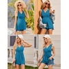 image:imageEkouaer Womens Maternity Tank Tops 3 Packs Sleeveless Nursing Tops V Neck Breastfeeding Shirts Pregnancy ClothesLake Green  Black  Lake Blue3pcs