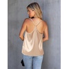 image:imageEkouaer Womens Silk Satin Cami Tank Top 2026 Mesh VNeck Adjustable Strap Sleeveless Summer Camisole Blouse2champagneBlack