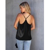 image:imageEkouaer Womens Silk Satin Cami Tank Top 2026 Mesh VNeck Adjustable Strap Sleeveless Summer Camisole BlouseBlack