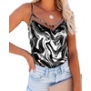 image:imageEkouaer Womens Silk Satin Cami Tank Top 2026 Mesh VNeck Adjustable Strap Sleeveless Summer Camisole BlouseBlackWhite