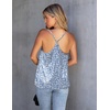 image:imageEkouaer Womens Silk Satin Cami Tank Top 2026 Mesh VNeck Adjustable Strap Sleeveless Summer Camisole BlouseBlue Flowers