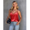 image:imageEkouaer Womens Silk Satin Cami Tank Top 2026 Mesh VNeck Adjustable Strap Sleeveless Summer Camisole BlouseDark Red Leopard