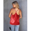 image:imageEkouaer Womens Silk Satin Cami Tank Top 2026 Mesh VNeck Adjustable Strap Sleeveless Summer Camisole BlouseDark Red Leopard