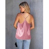 image:imageEkouaer Womens Silk Satin Cami Tank Top 2026 Mesh VNeck Adjustable Strap Sleeveless Summer Camisole BlouseDusty Purple Leopard