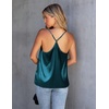 image:imageEkouaer Womens Silk Satin Cami Tank Top 2026 Mesh VNeck Adjustable Strap Sleeveless Summer Camisole BlouseLake Blue