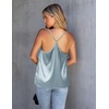 image:imageEkouaer Womens Silk Satin Cami Tank Top 2026 Mesh VNeck Adjustable Strap Sleeveless Summer Camisole BlouseLight Blue