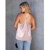 image:imageEkouaer Womens Silk Satin Cami Tank Top 2026 Mesh VNeck Adjustable Strap Sleeveless Summer Camisole BlouseLight Pink