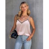 image:imageEkouaer Womens Silk Satin Cami Tank Top 2026 Mesh VNeck Adjustable Strap Sleeveless Summer Camisole BlouseLight Pink