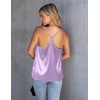 image:imageEkouaer Womens Silk Satin Cami Tank Top 2026 Mesh VNeck Adjustable Strap Sleeveless Summer Camisole BlouseLilac