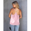 image:imageEkouaer Womens Silk Satin Cami Tank Top 2026 Mesh VNeck Adjustable Strap Sleeveless Summer Camisole BlousePink