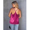 image:imageEkouaer Womens Silk Satin Cami Tank Top 2026 Mesh VNeck Adjustable Strap Sleeveless Summer Camisole BlouseRose Red
