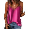 image:imageEkouaer Womens Silk Satin Cami Tank Top 2026 Mesh VNeck Adjustable Strap Sleeveless Summer Camisole BlouseRose Red