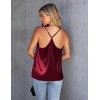 image:imageEkouaer Womens Silk Satin Cami Tank Top 2026 Mesh VNeck Adjustable Strap Sleeveless Summer Camisole BlouseWine Red