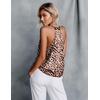 image:imageEkouaer Womens Silk Satin Camisole Tank Tops V Neck Sleeveless Spaghetti Straps Blouse Casual Racerback ShirtBrown Leopard