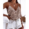 image:imageEkouaer Womens Silk Satin Camisole Tank Tops V Neck Sleeveless Spaghetti Straps Blouse Casual Racerback ShirtBrown Leopard