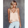 image:imageEkouaer Womens Silk Satin Camisole Tank Tops V Neck Sleeveless Spaghetti Straps Blouse Casual Racerback ShirtChampagne
