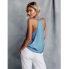 image:imageEkouaer Womens Silk Satin Camisole Tank Tops V Neck Sleeveless Spaghetti Straps Blouse Casual Racerback ShirtClear Blue