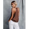 image:imageEkouaer Womens Silk Satin Camisole Tank Tops V Neck Sleeveless Spaghetti Straps Blouse Casual Racerback ShirtDeep Brown