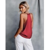 image:imageEkouaer Womens Silk Satin Camisole Tank Tops V Neck Sleeveless Spaghetti Straps Blouse Casual Racerback ShirtDeep Red