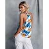 image:imageEkouaer Womens Silk Satin Camisole Tank Tops V Neck Sleeveless Spaghetti Straps Blouse Casual Racerback ShirtFlower Print