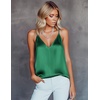 image:imageEkouaer Womens Silk Satin Camisole Tank Tops V Neck Sleeveless Spaghetti Straps Blouse Casual Racerback ShirtGreen