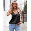 image:imageEkouaer Womens Silk Satin Camisole Tank Tops V Neck Sleeveless Spaghetti Straps Blouse Casual Racerback ShirtLeopardBlack