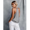 image:imageEkouaer Womens Silk Satin Camisole Tank Tops V Neck Sleeveless Spaghetti Straps Blouse Casual Racerback ShirtLight Gray