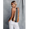 image:imageEkouaer Womens Silk Satin Camisole Tank Tops V Neck Sleeveless Spaghetti Straps Blouse Casual Racerback ShirtStripe Print