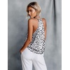 image:imageEkouaer Womens Silk Satin Camisole Tank Tops V Neck Sleeveless Spaghetti Straps Blouse Casual Racerback ShirtWhite Leopard