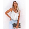 image:imageEkouaer Womens Silk Satin Tank Tops V Neck Camisole Spaghetti Strap Top Summer Basic BlouseAwhite