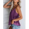 image:imageEkouaer Womens Silk Satin Tank Tops V Neck Camisole Spaghetti Strap Top Summer Basic BlouseBright Purple