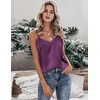 image:imageEkouaer Womens Silk Satin Tank Tops V Neck Camisole Spaghetti Strap Top Summer Basic BlouseBright Purple