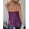 image:imageEkouaer Womens Silk Satin Tank Tops V Neck Camisole Spaghetti Strap Top Summer Basic BlouseBright Purple