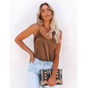 image:imageEkouaer Womens Silk Satin Tank Tops V Neck Camisole Spaghetti Strap Top Summer Basic BlouseCoffe