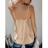 image:imageEkouaer Womens Silk Satin Tank Tops V Neck Camisole Spaghetti Strap Top Summer Basic BlouseLight Khaki