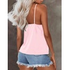 image:imageEkouaer Womens Silk Satin Tank Tops V Neck Camisole Spaghetti Strap Top Summer Basic BlouseLight Pink