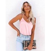 image:imageEkouaer Womens Silk Satin Tank Tops V Neck Camisole Spaghetti Strap Top Summer Basic BlouseLight Pink