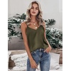 image:imageEkouaer Womens Silk Satin Tank Tops V Neck Camisole Spaghetti Strap Top Summer Basic BlouseOlive Green