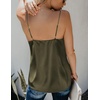 image:imageEkouaer Womens Silk Satin Tank Tops V Neck Camisole Spaghetti Strap Top Summer Basic BlouseOlive Green